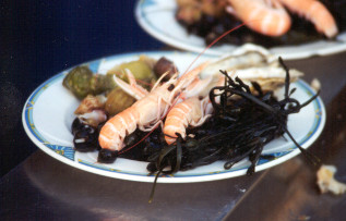 placa de pescados y mariscos