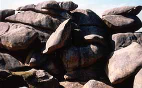 the Pink Rocks, granite rounded by erosion