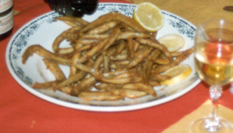 anguilas fritas de arena